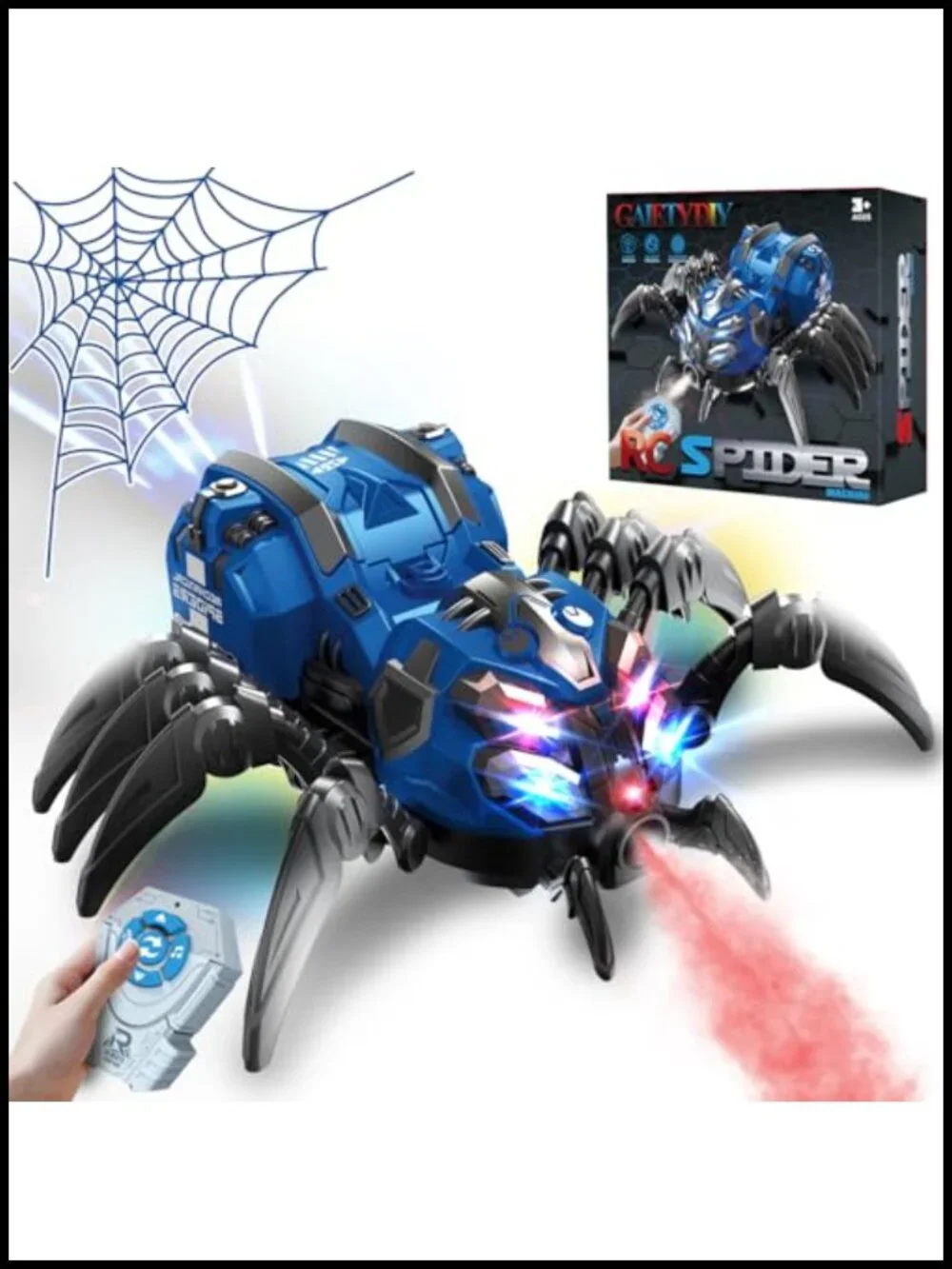 RC Spider Robot Toy with Remote, Lights, Music & Mist Spray - Halloween Gift